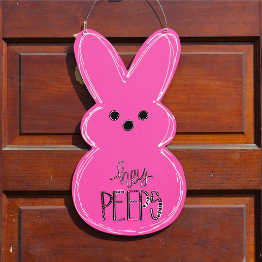 Hey Peeps Bunny Door Hanger