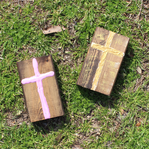 6" Wooden Cross Standee