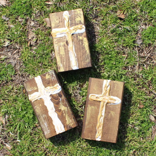 6" Wooden Cross Standee