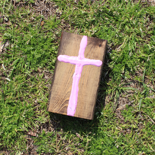6" Wooden Cross Standee
