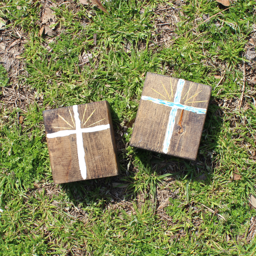 4" Cross Wooden Standee