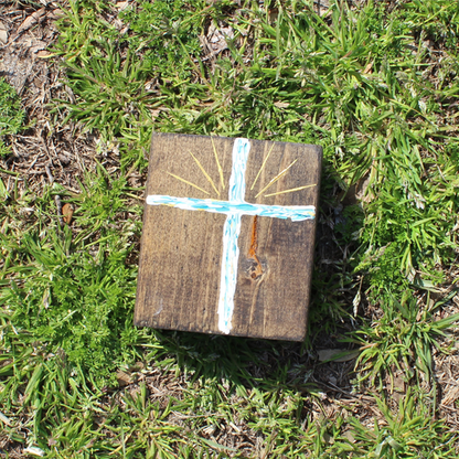 4" Cross Wooden Standee