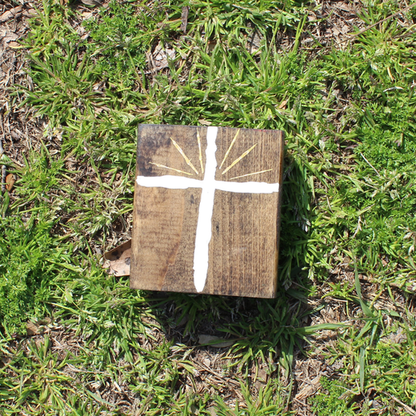 4" Cross Wooden Standee